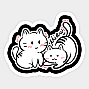 Cat Love: Cat Miaw and Cute Cat Design Sticker